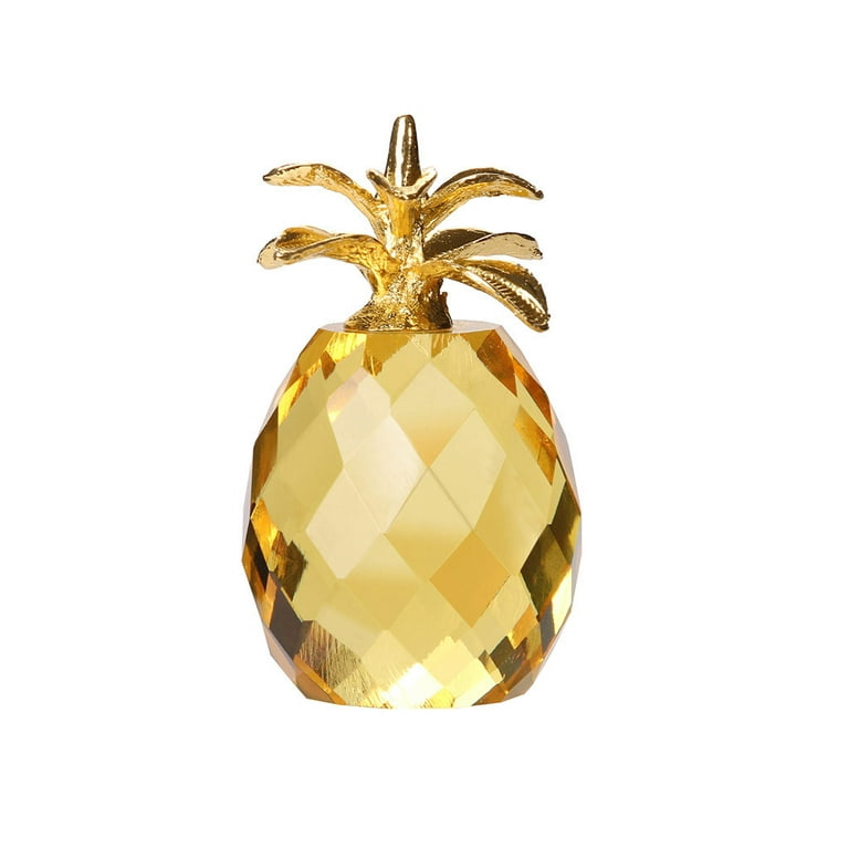 Clear Crystal Pineapple Figurine Collectible Glass Fruit Ornament Office  Decor