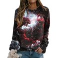 thumbnail image 4 of Bibifish Womens Tie Dye Sweatshirt Printed Crewneck Long Sleeve Pullover Casual Loose Fit Spring Fall Comfortable Pullover Tops For Ladies, 4 of 6
