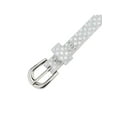 thumbnail image 2 of Women's Shinny Sparkly Bling Belts, 0.5" Wide Extra Thin Skinny PU Leather Waistband for Party Dresses Jeans 36.2x0.5" Silver, 2 of 6