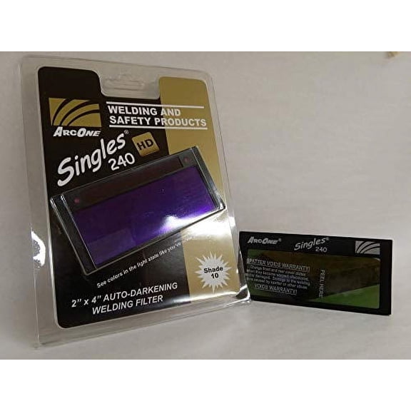 S240-10 Horizontal Single Auto-Darkening Filter for Welding, 2 x 4, Shade 10