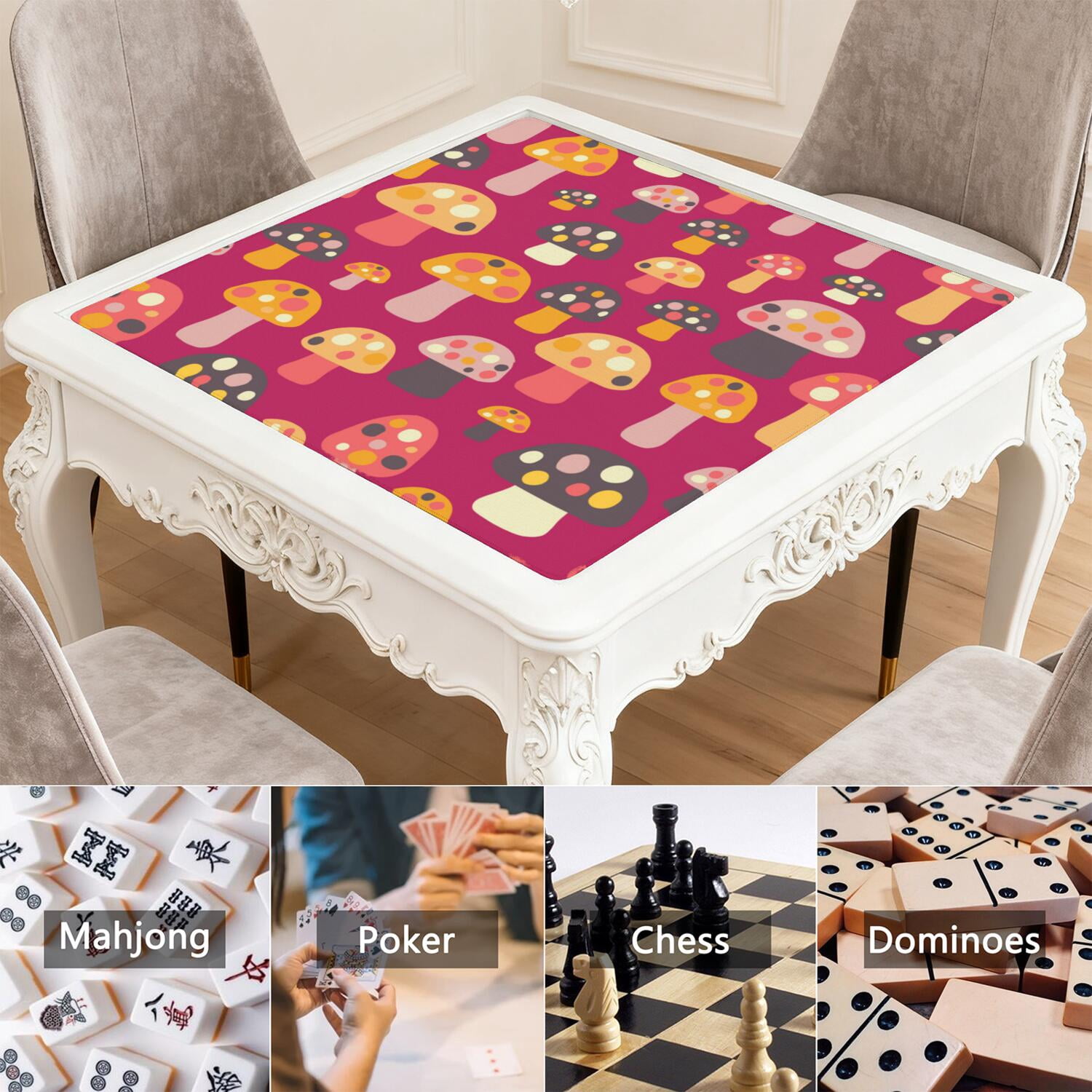 31.5 Inch Plants Inspired Game Surface Constructed from Durable Rubber Featuring Anti-Slip Grip Backing and Noise Dampening for Tiles Board Games