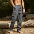 thumbnail image 5 of Guluxicc Cargo Pants for Men Elastic Waist Drawstring Trousers with Pockets Classic Fit Summer Outdoor Pants, 5 of 5