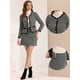 thumbnail image 2 of Conjunto de traje Allegra K para Mujer 2 Piezas chaqueta y Falda corta tweed a Cuadros L, 2 of 6