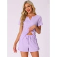 thumbnail image 2 of DARING DIVA Waffle Knit Lounge Set 2 Pieces Outfits Tracksuit Sweatsuits 2XL Purple, 2 of 6