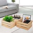 thumbnail image 5 of 3 Pieces Large Pine Wood Crates For Storage, Unfinished Natural Wooden Crates, 17" x 13" x 8.9" Each, Holds Up to 50 Pounds, 5 of 7