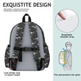 thumbnail image 5 of Black Cartoon Dinosaurs Fossils Pattern Cute School Backpack with Padded Back and Adjustable Shoulder Straps 13.4"x11"x4.7", 5 of 5