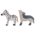 thumbnail image 1 of 2 figuras de animales de madera de simulación, juguetes de aprendizaje, juego de animales lobo cebra, 1 of 9
