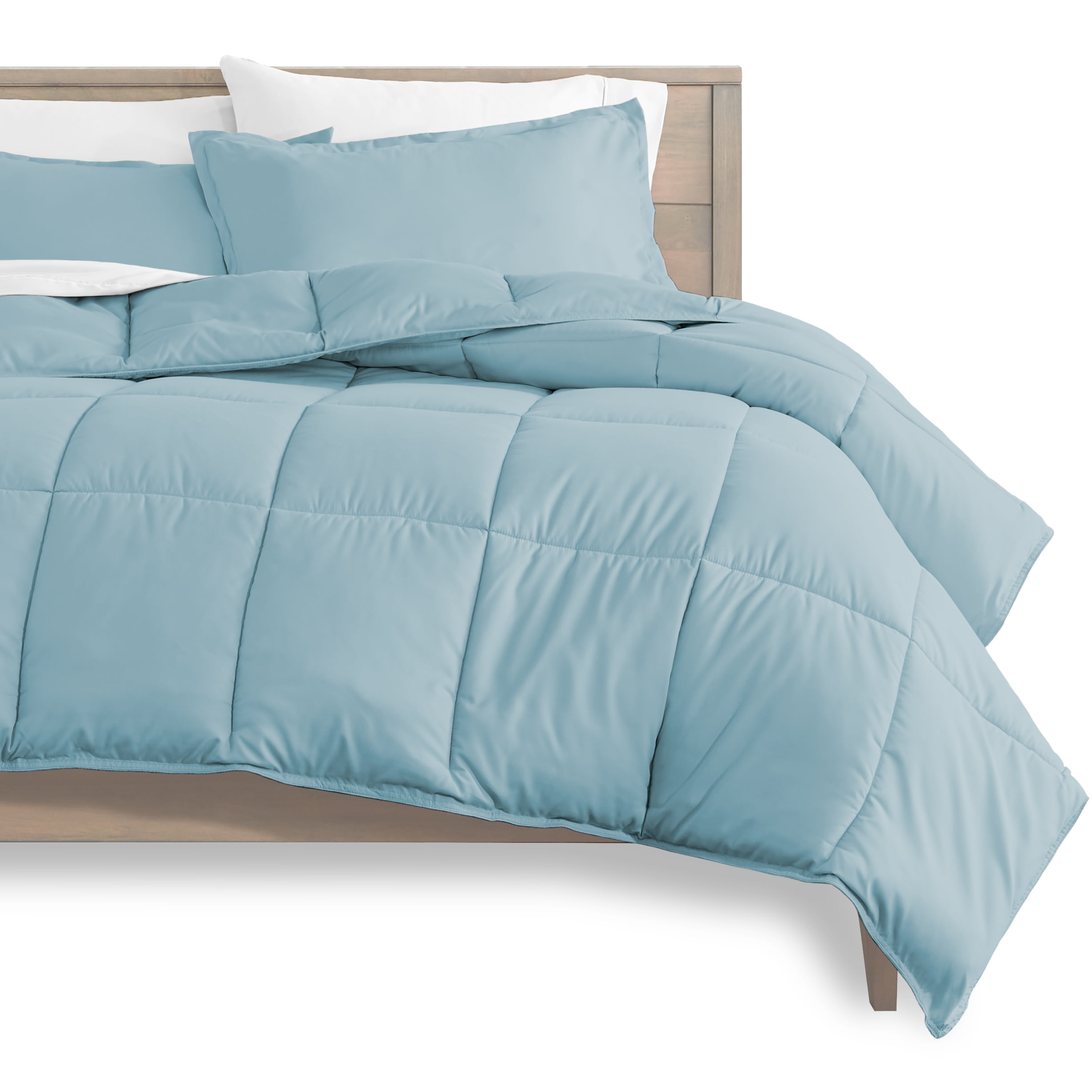 Bare Home Ultra-Soft Goose Down Alternative Comforter Set, Twin/Twin XL, Light Blue