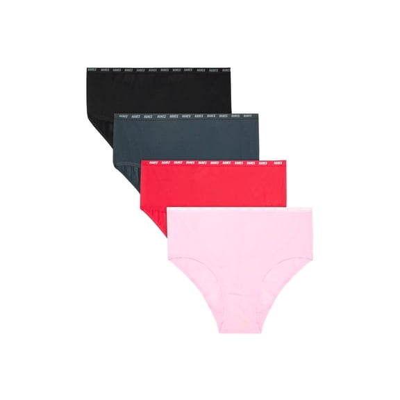 Hanes Moves Girls' Breathable Stretch Brief Underwear, Assorted Solids, 4-Pack 14