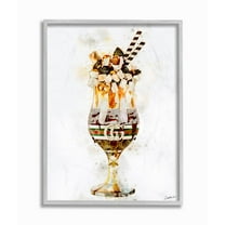 Stupell Industries Fashion Brand Dessert Glass Watercolor Painting Framed Wall Art by Ziwei Li