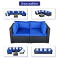 thumbnail image 6 of Superjoe Patio Contemporary Loveseat Set with Cushions, Black Wicker/Dark Blue, 6 of 9