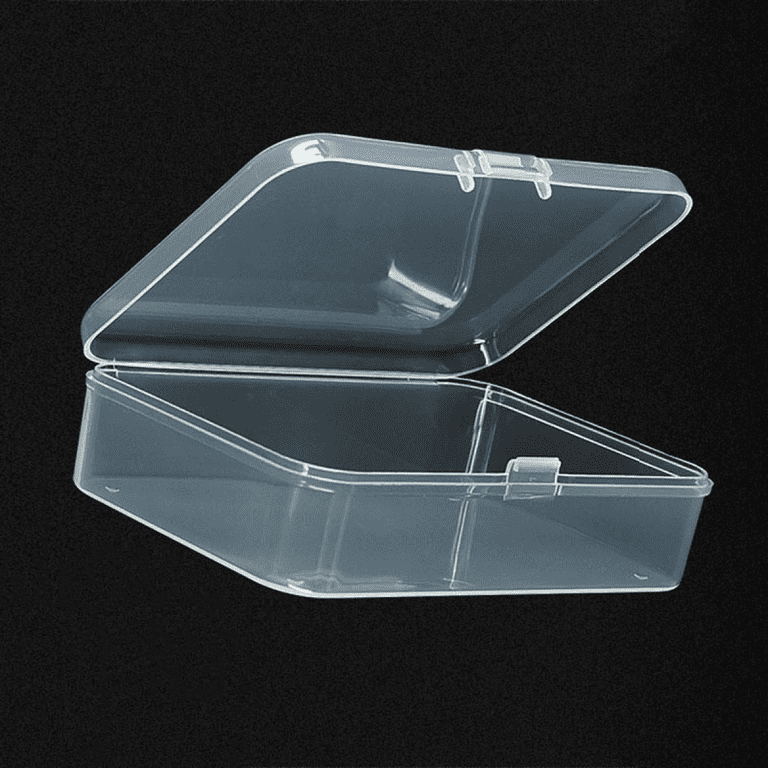 QIFEI Plastic Rectangle Mini Storage Containers Box with Hinged
