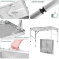 thumbnail image 5 of Folding Table, Easy for Storage, Compact and Portable Picnic Table for Grill, Outdoor Camping, Garden, Patio, Dining, BBQ, Party, Market, 4Ft (Large, Silver), 5 of 14