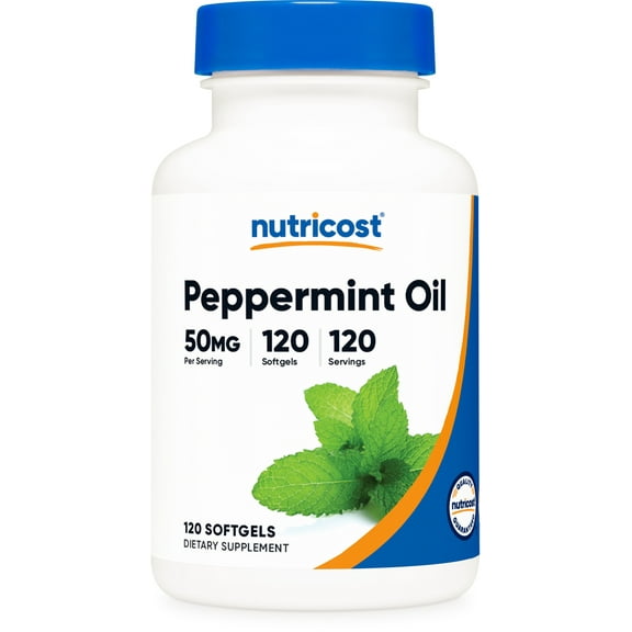 Nutricost Peppermint Oil Softgels (120 SFG) (50 MG) - Gluten Free, Third Party Tested and GMO Free