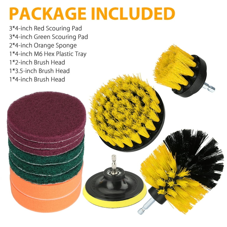 CACAGOO 26 PCS Drill Brush Attachments Car Detailing Brush Kit Automotive  Cleaners 