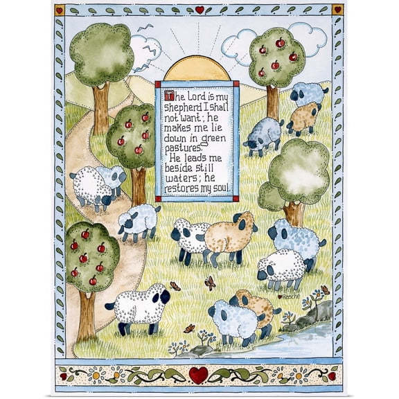 Great BIG Canvas | Rolled Shelly Rasche Poster Print entitled The Lord Is My Shepherd
