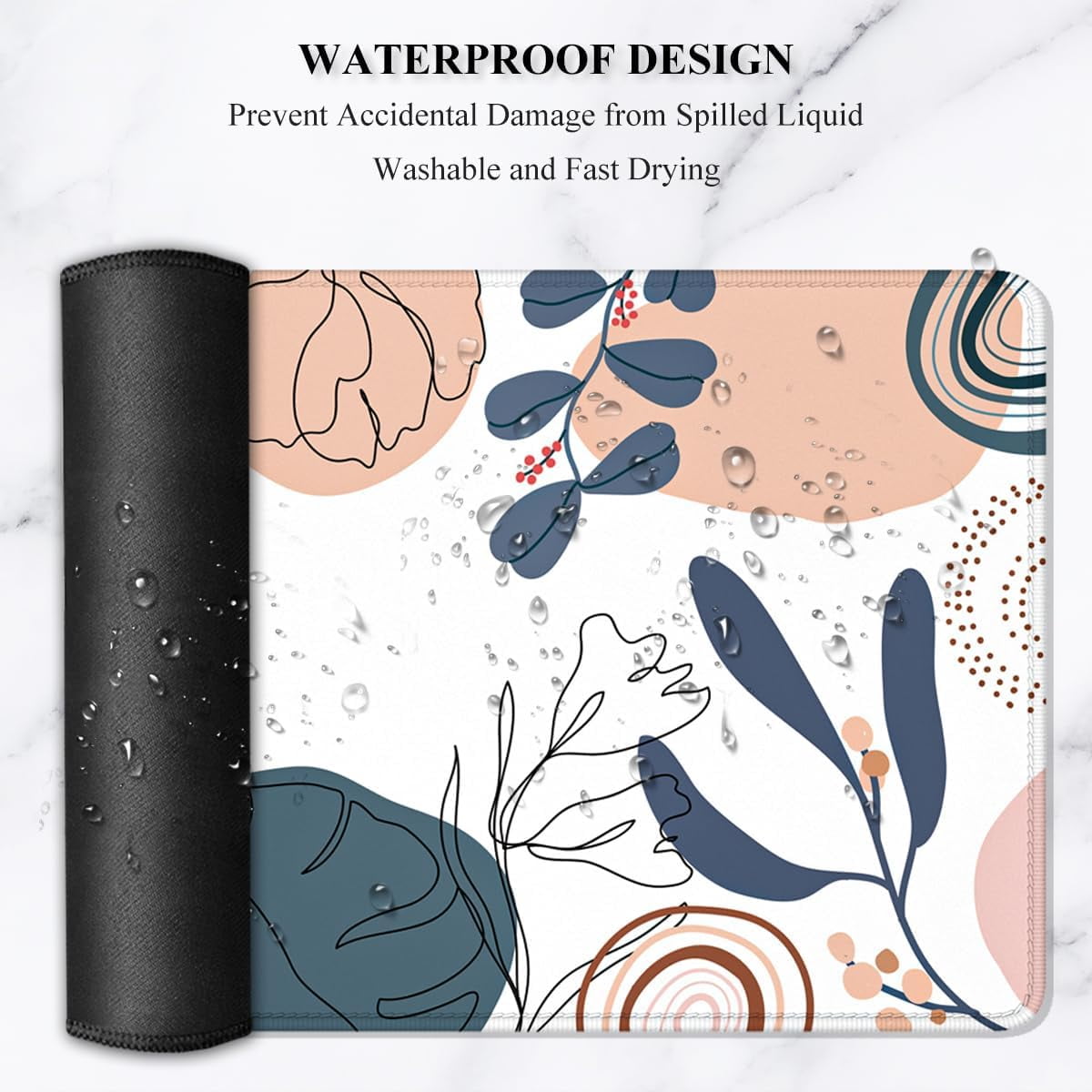Large Mouse Pad, XXL Gaming Mousepad, Desk Mat for Desktop, Thick Rubber, Big & Long Size, Stitched Edges, Full Desk Pad for Laptop & Computer, Extended 31.5 x 11.8 in, Boho Plant