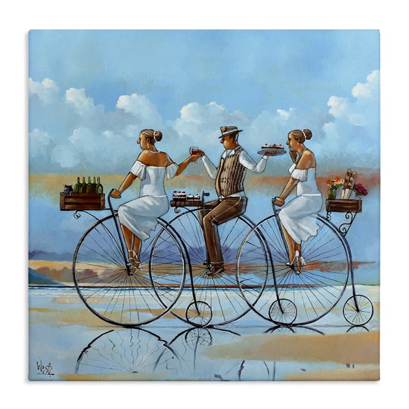 Stupell Industries Contemporary Summer Shore Bicycle Ride Canvas Art, 24 x 24, by Ronald West