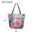 thumbnail image 5 of FORMRS Womens Canvas Tote Bag with Zipper Inner Pocket Shoulder Handbag, Art Cat, 5 of 7