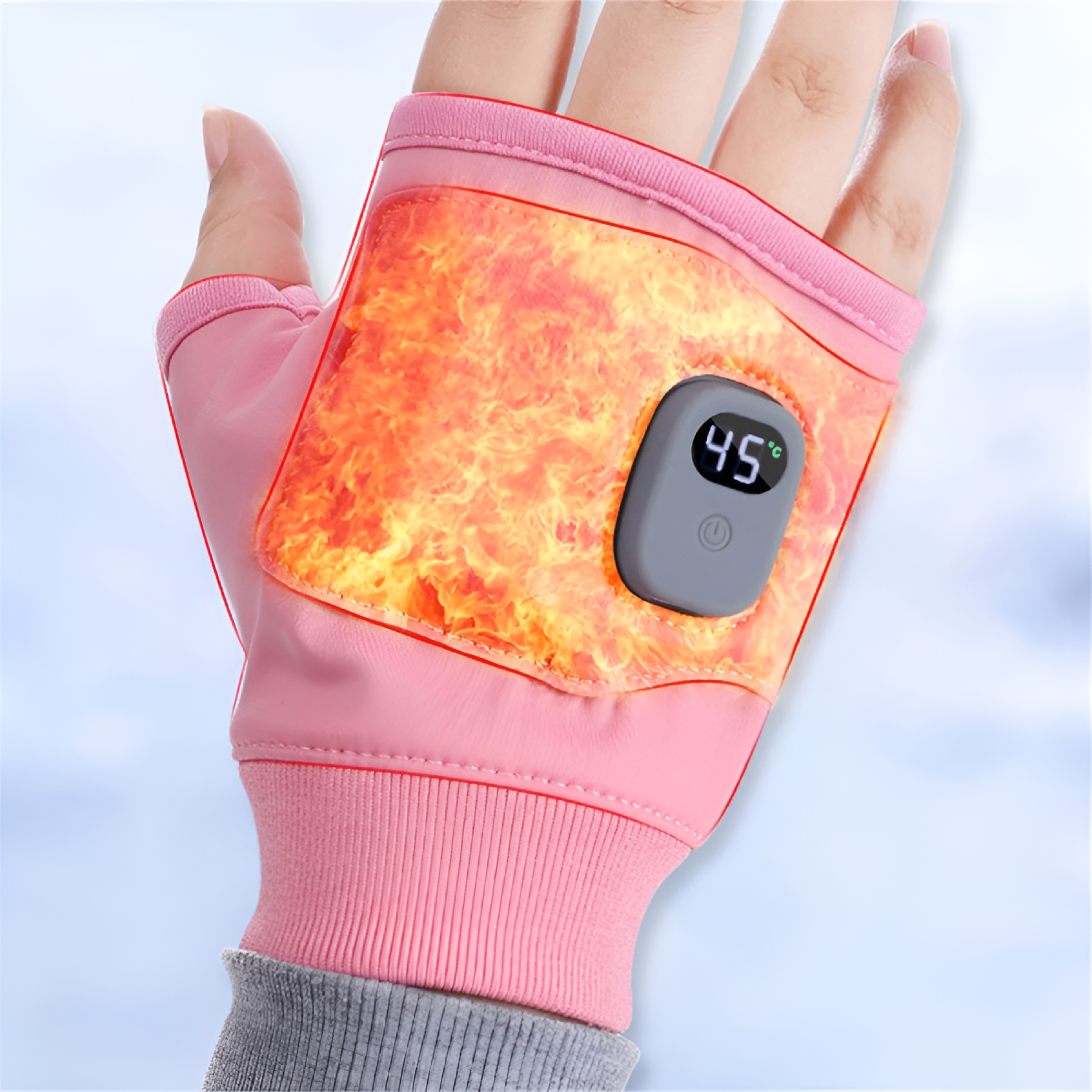 TELOLY Heated Gloves Fingerless for Women Man Rechargeable Electric Touchscreen Wearable Cold Winter Work Arthritis Pain Relief Hand Warmers Hot Compress Reusable Heated Fingerless Gloves