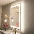 thumbnail image 5 of Keonjinn LED Bathroom Mirror with Frontlit and Backlit 24'' x 36'', 3 Colors Temperature & Dimmable Vanity Mirror, Rectangular Modern Wall  Mounted Mirrors(Horizontal/Vertical), 5 of 8