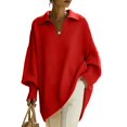 thumbnail image 4 of Gsakboxl Sweaters for Women Solid Color Oversized Loose Poncho Style Knit Sweater, Soft Flowy Casual Pullover Top For Autumn Winter Daily Sun Protection, 4 of 5