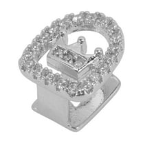 Unique Bargains 1 Pc Fake Grills Hip Hop Crown Teeth Grillz Silver Tone