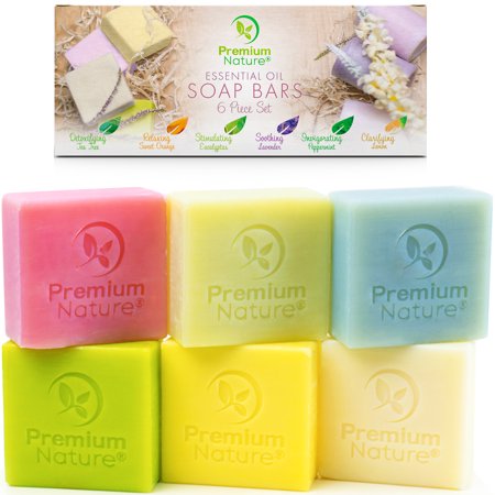 Natural Vegan Bath Essential Oils Bar Soap - Limited Edition Premium Nature Gift Box Sets for Women with Exfoliating Sisal Soap