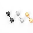 thumbnail image 6 of HOOUN Small Silver Gold Black Square Cube Screw Back Stud Earrings Women Jewelry Gift-Black-3mm, 6 of 8