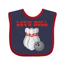 Inktastic Let's Roll Bowling Boys or Girls Baby Bib