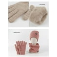 thumbnail image 6 of Alpaca Wool Winter Warm Wool Hat Scarf Gloves Three-piece Windproof Knit Hat Three-piece Set Army Green, 6 of 8