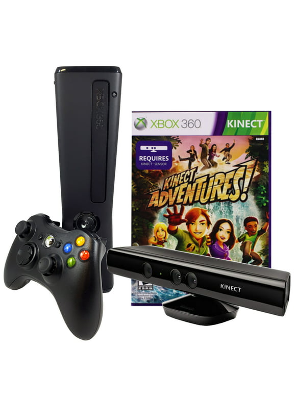 Restored Xbox 360 Slim 4GB Console with Kinect Sensor and Kinect Adventures game (Refurbished)