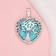 thumbnail image 1 of Xiao Hua Colgante de collar adecuado para hombres y mujeres, hecho a mano, de aleación hueca de piedra natural, con forma de árbol de la vida en forma de corazón (azul claro)., 1 of 5