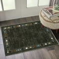 thumbnail image 2 of Tzou Elegant Geometric Border Small Area Rugs 2x3, Super Soft Washable Carpet for Bathroom Entryway, Low Pile, Dark Brown, 2 of 7