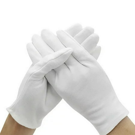 

ZBFJINX White Cotton Gloves 6 Pairs Cotton Gloves Breathable Work Jewelry Inspection Etiquette Gloves Protector For Women