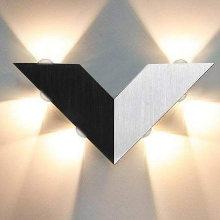 Wall Decor With Led Lights WALFRONT 6W Warm White LED Wall Light Modern Indoor Bedroom Corridor Living Room Decor Sconce Lamp Illumination Lights ()