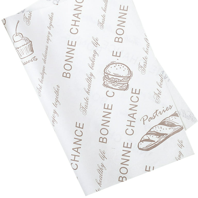 Food Paper Grease Proof Paper Custom Logo Printed Food Wrap White