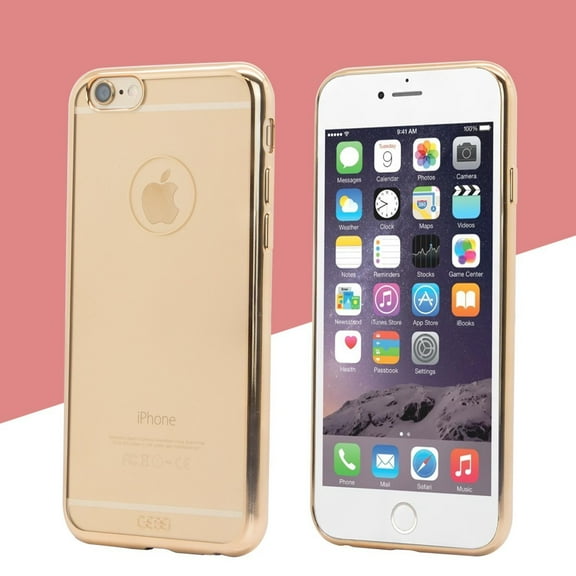 Iphone 6s Case, Mignova [The Clean Cut] Slim Crystal Clear Soft Case Shock Absorbing Flexible Transparent Cover for Iphone 6s and 6 4.7" (Gold)