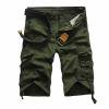 thumbnail image 1 of Pantalon Large Homme Mode Été Extérieur Décontracté Bouton Poche Short Sport Vert Armée S, 1 of 3