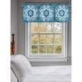 thumbnail image 3 of Teal Blue Boho Curtain Valances for Windows, Abstract Floral Ethnic Tribal Modern Kitchen Valance Window Treatment, Light Filtering Block Curtains for Bathroom/Bedroom/Living Room 54'' x 18'', 3 of 9