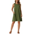thumbnail image 1 of INSPIRE CHIC Vestidos de Verano para Mujeres, Vestido de Tirantes con Estampado de Tie Dye, Vestido Casual de Playa Sin Mangas, Vestido Suelto de Camiseta con Bolsillos M Verde Militar, 1 of 6