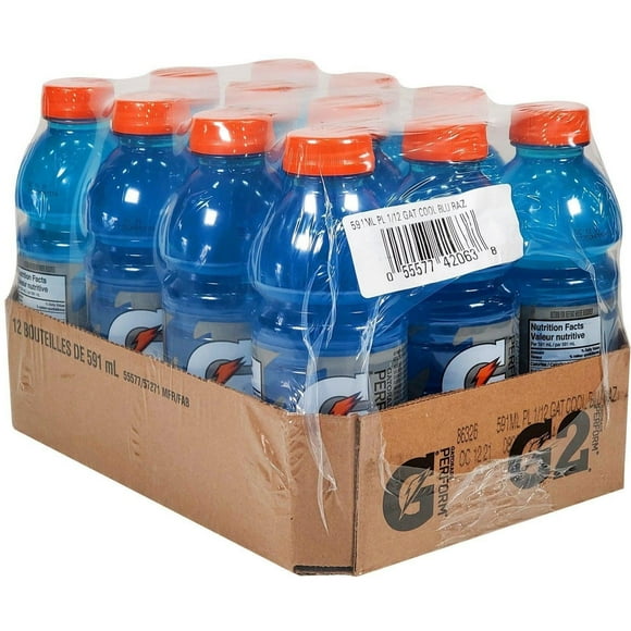 Gatorade Sports Drink, Cool Blue, 591ml Bottles, Pack of 12