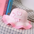 thumbnail image 3 of Baby Girl Kid Hat Butterfly Princess Outdoor Summer Beach Cap Bucket Sun Hat, 3 of 4