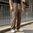 thumbnail image 5 of Men's Heavyweight Fleece Sweatpants Solid Color Thick Straight Leg Pants Loose Casual Breathable Sweatpants with Pockets, 5 of 8