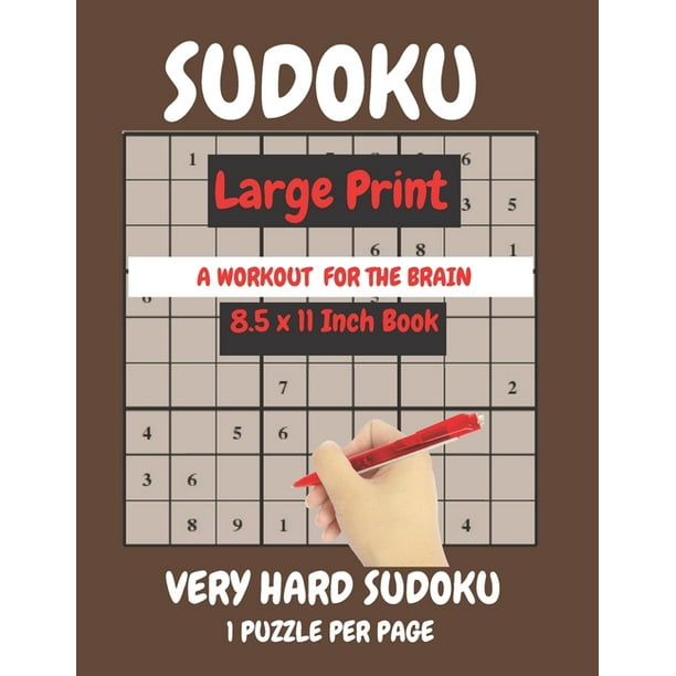 sudoku large print very hard expert level 1 puzzle per page sudoku puzzles for adults hard to expert level will test the very best players extremely difficult puzzles for adults with a