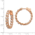 thumbnail image 3 of Primal Silver Sterling Silver Rose Tone Cubic Zirconia Hinged In and Out Hoop Earrings, 3 of 5