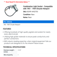 thumbnail image 2 of Combination Light Socket - Compatible with 1961 - 1969 Chrysler Newport 1962 1963 1964 1965 1966 1967 1968, 2 of 2