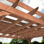Veikous 12 × 14 عريشة خشب الأرز مع سقف مسطح وحصص أرضية للفناء الخارجي والحديقة والسطح