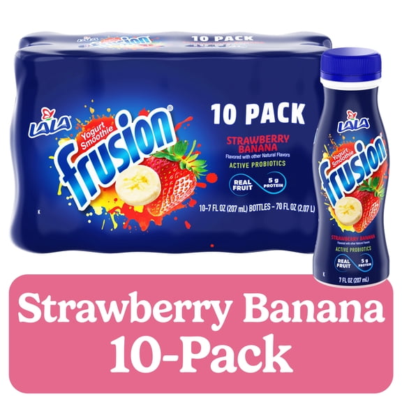 LALA Frusion Strawberry Banana Yogurt Drink, 7 fl oz, 10 Count