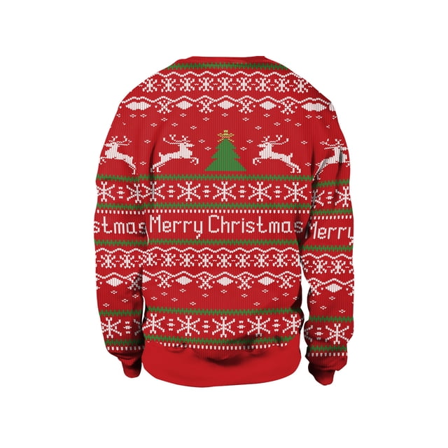 Chandail de Noël Laid pour Hommes Vêtements de Noël Décontractés Hauts Amples Chandail à Manches Longues Col Rond Chandail Laid de Noël